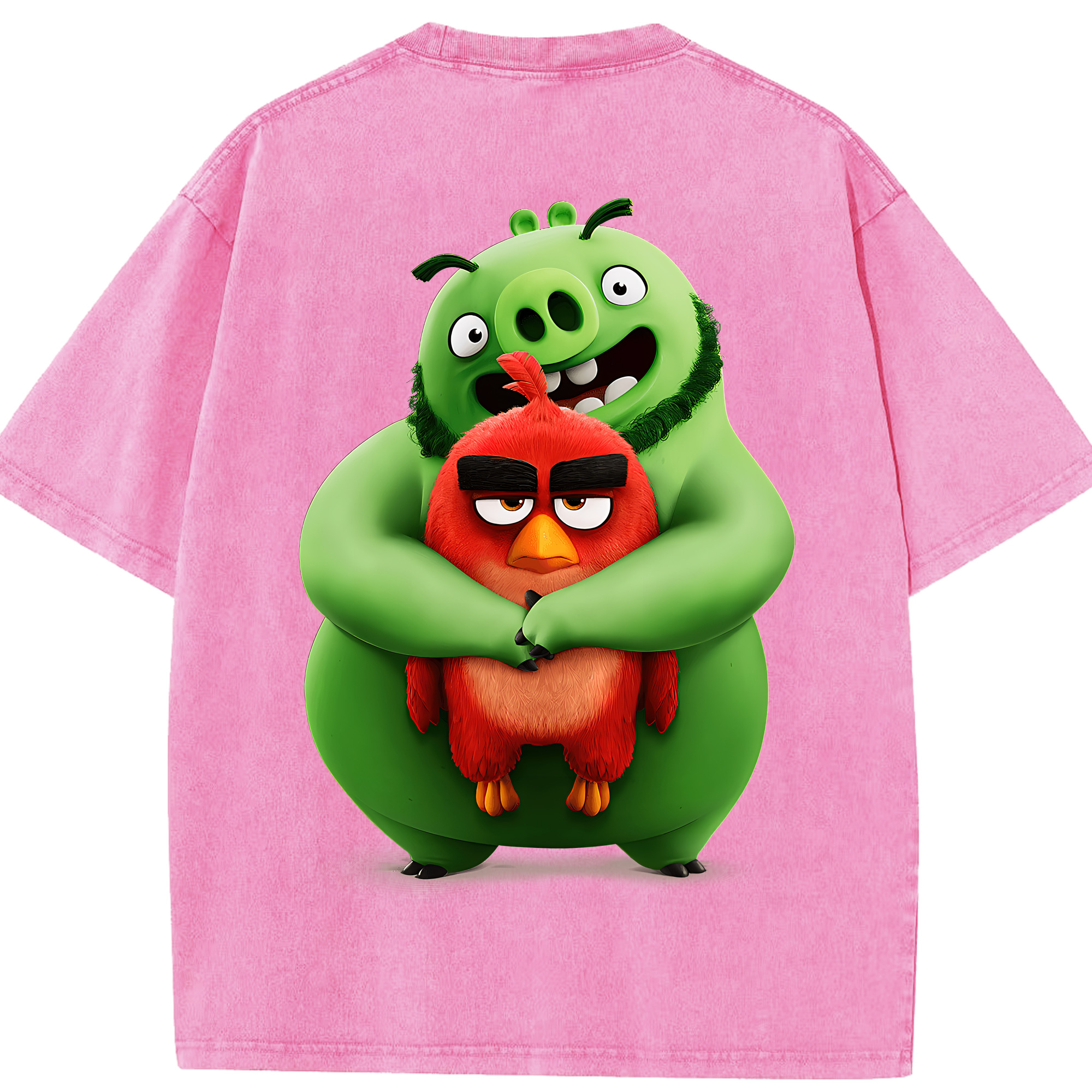 （画像用） Angry Birds アングリーバード 綿100% ヴィンテージ風 半袖Tシャツ（背面プリント）
